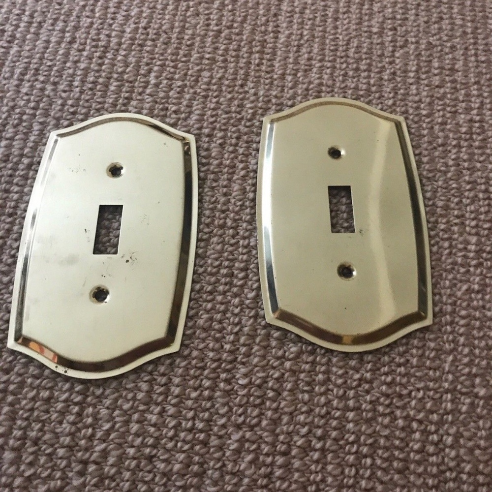 Brass Plated Light Switch Plate, Set of Two